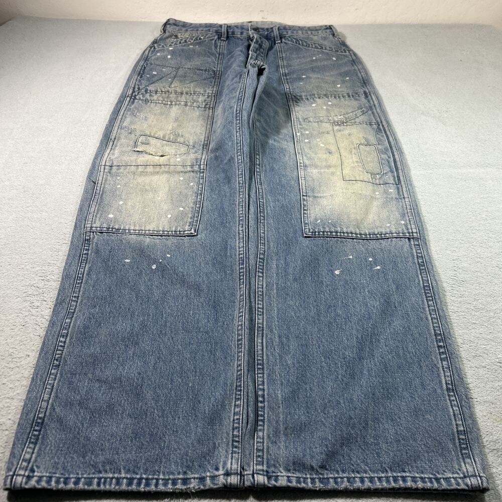 RARE!! RRL Double Knee RL Buckle Back Carpenter Beyond Baggy Jeans 32x32 Painter